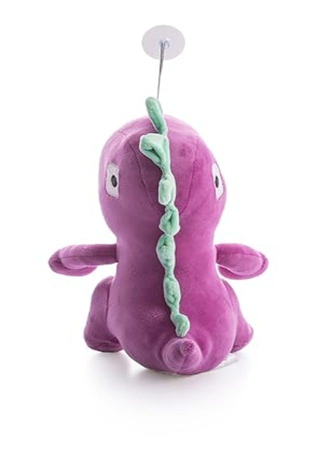 Dimpy Stuff Dino Plush Toy - Purple 23 cm (9") - Super Soft Squishy Nursery Decor Children - Image 4